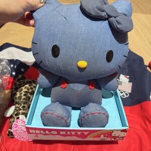 Hello Kitty Denim Blue Stuffed Animal